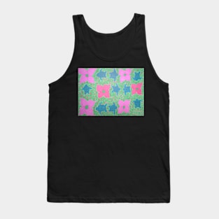 Flowers and Turtles Tropical Pattern Fun Tank Top